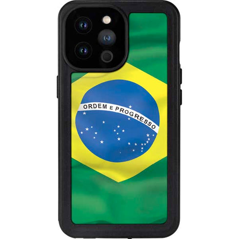 Brazil Flag iPhone 14 Pro Max Waterproof Case